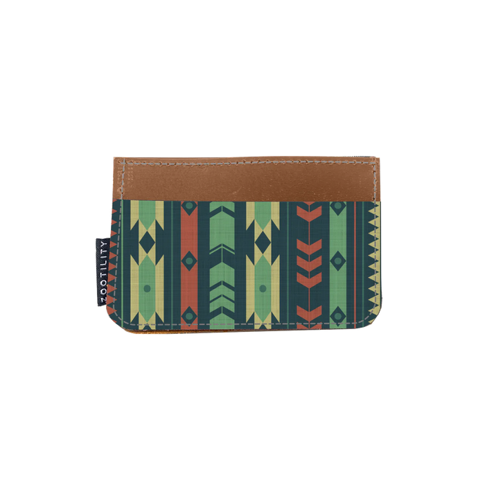 Leather Card Holder - Green Western