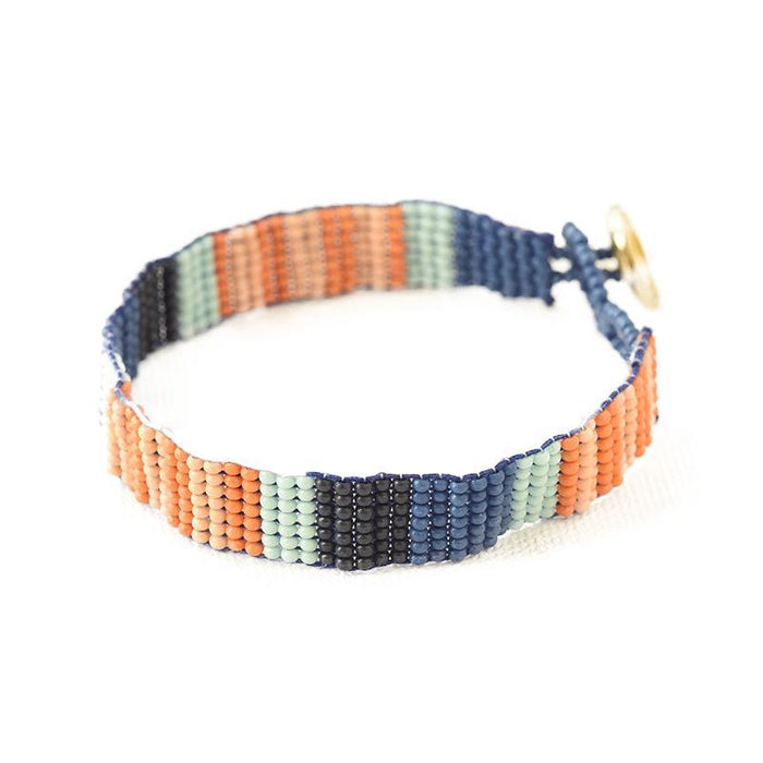 Lapis Stripe Petite Seed Bead Bracelet