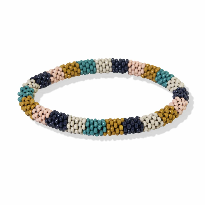 Multi Stripe Beaded Bracelet Teal