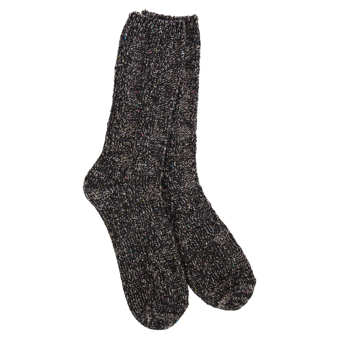 Ragg Cable Crew Black Confetti Sock