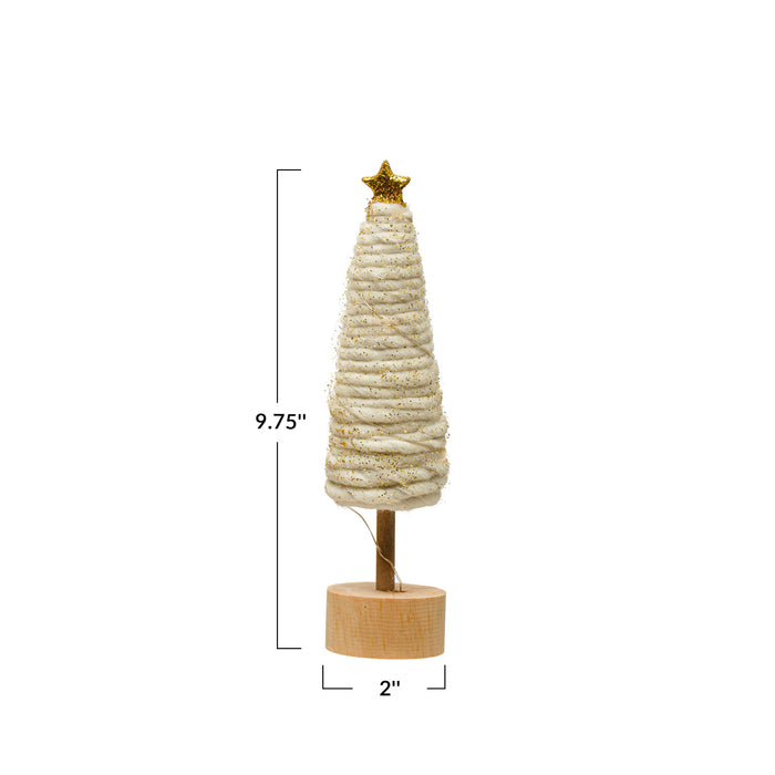 Wool Tree w/ Gold Sparkle and Star