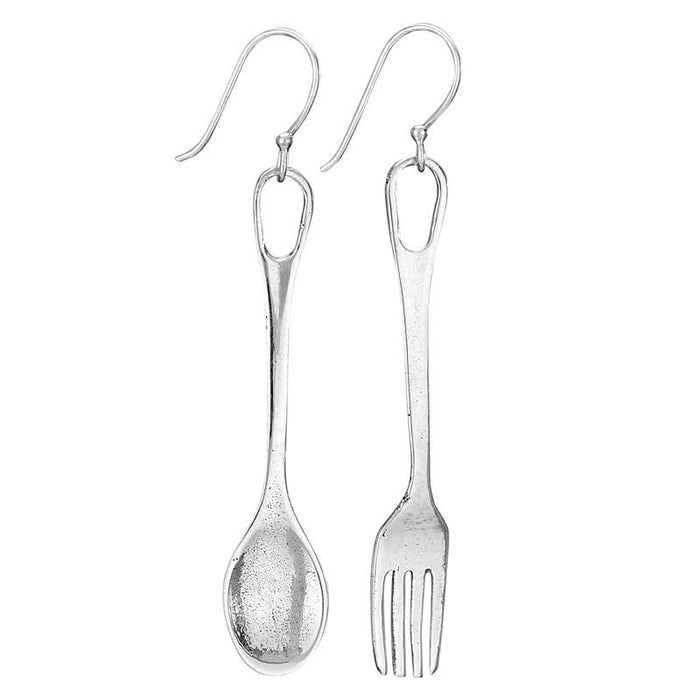 What's For Dinner Sterling Silver Spoon and Fork Earrings