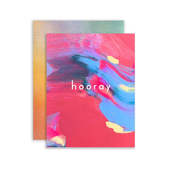 Fantasia Hooray Hand painted Card