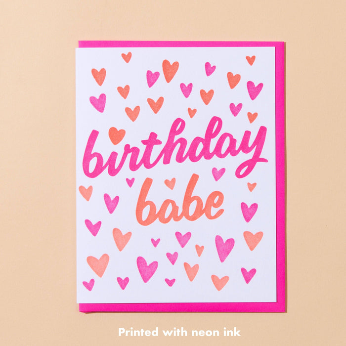 Birthday Babe Letterpress Greeting Card