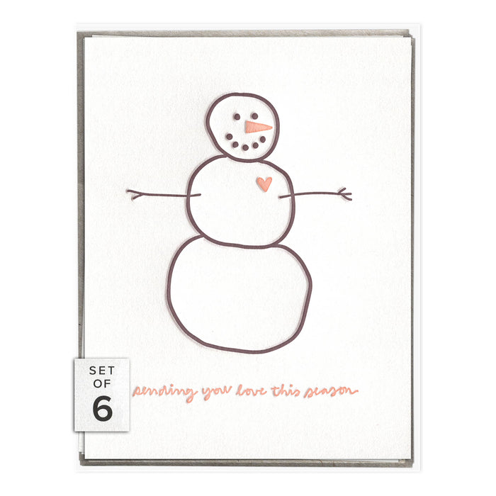 Sending Love Snowman  - Winter Holidays boxed set of cards