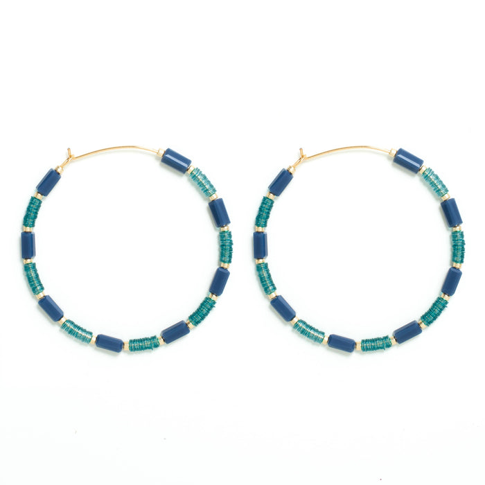 Colorful Delicate Hoops Aqua