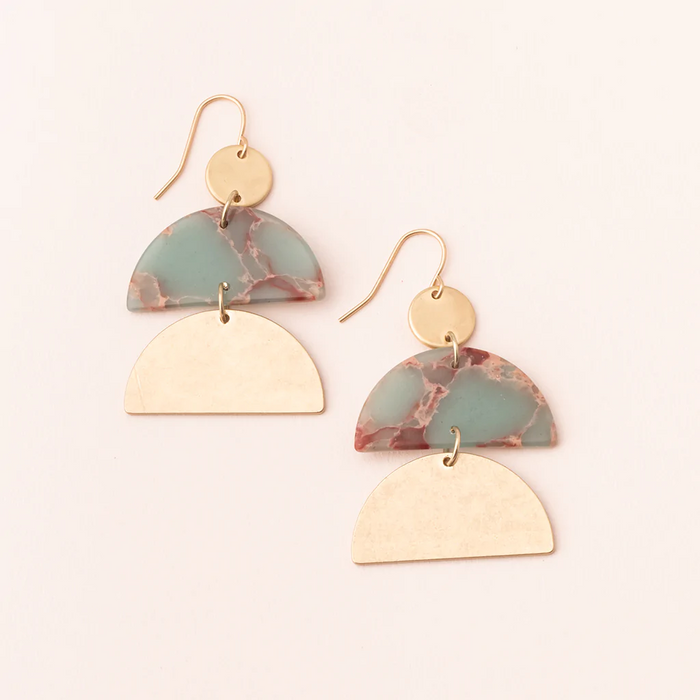 Stone Half Moon Earring