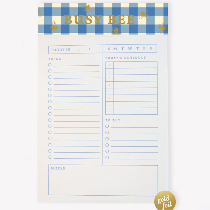 Gingham Busy Bee Chunky Listpad