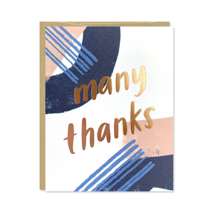 Many Thanks Rose Gold Foil Thank You Card