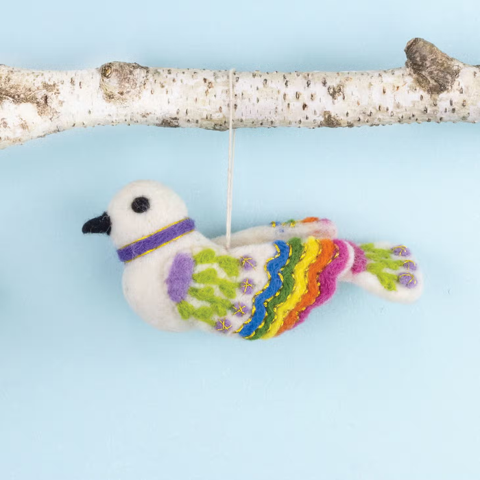 Bella Bird, White Ornament