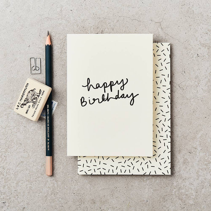 Happy Bday Handwritten Card