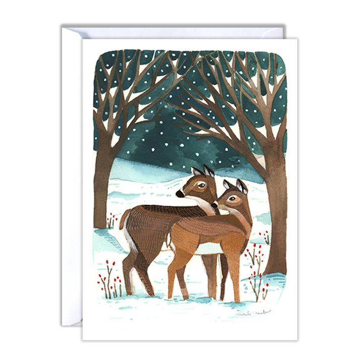 Winter Deer Blank Illustrated Holiday Card
