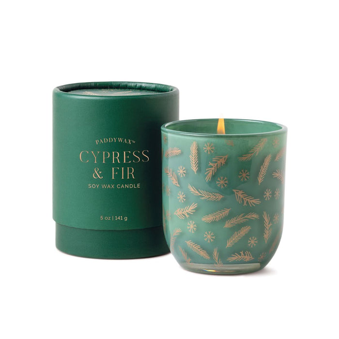 Cypress & Fir 5oz Green Opaque Glass Candle