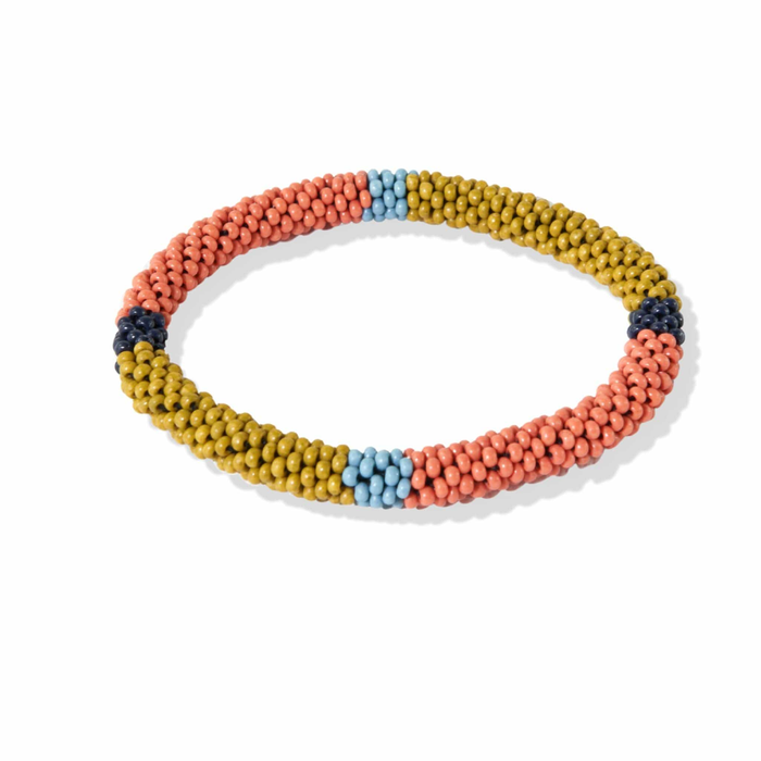 Marcy Color Block Beaded Bracelet Citron