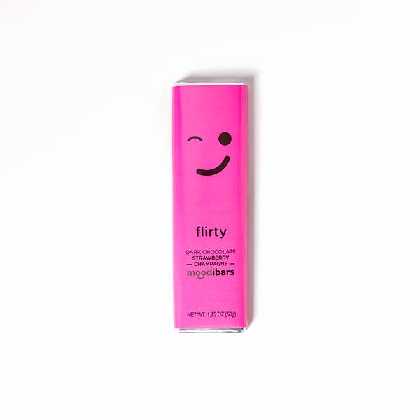 Moodibars Flirty Dark Chocolate Strawberry Bar