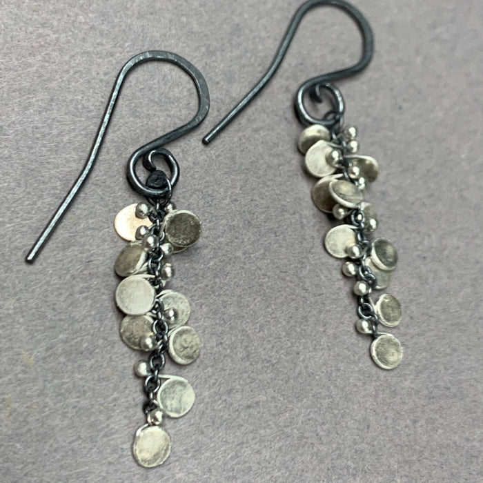 Small Confetti Cluster Earrings OXSS- Oxidized Black and Silver