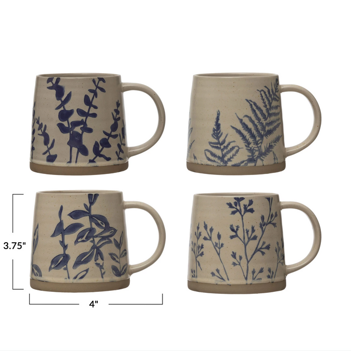 Hand Painted Stoneware Mugs