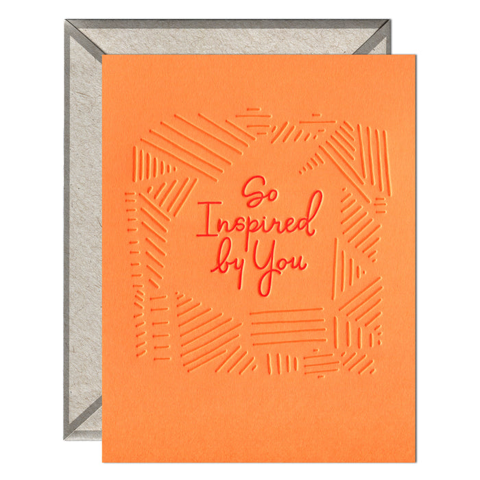 So Inspired - letter pressed greeting card