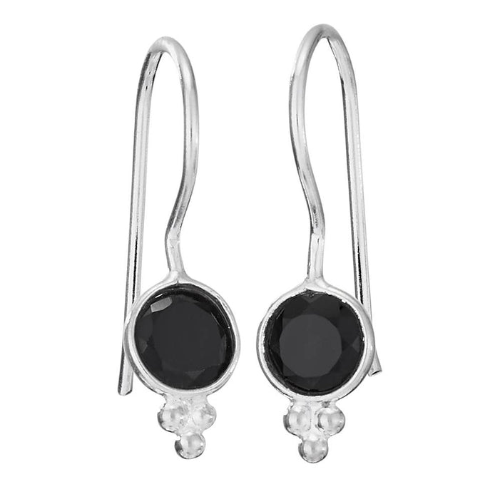 Simple Onyx Sterling Silver Earrings: Sterling Silver
