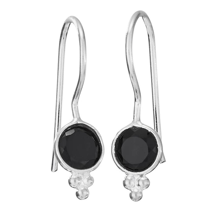 Simple Onyx Sterling Silver Earrings: Sterling Silver / minimalist