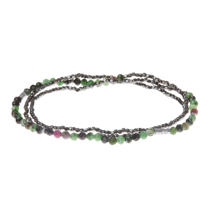 Delicate Stone Bracelet - Ruby Zoisite