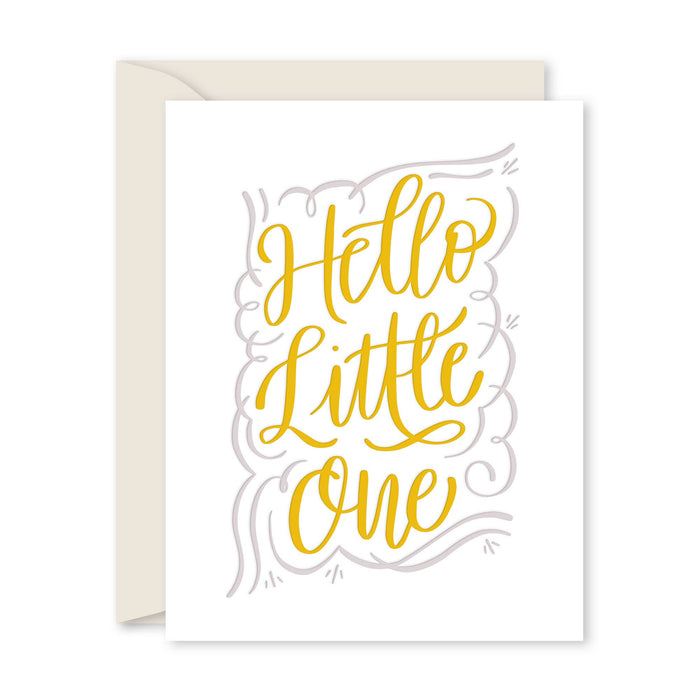 Hello Little One Letterpress Greeting Card