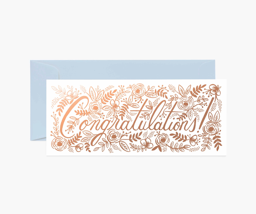 Champagne  Floral Congrats Card