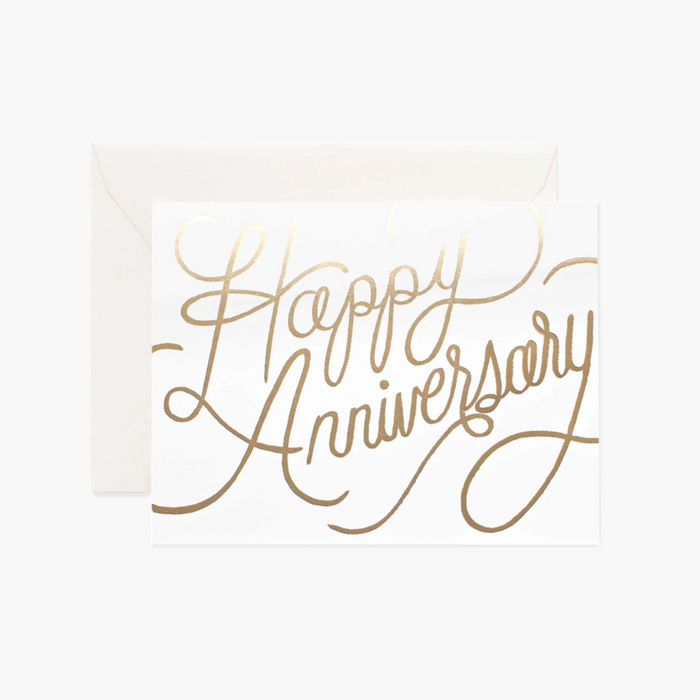 Gold Happy Anniversary Card