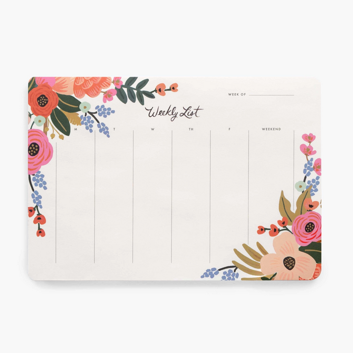 Lively Floral Weekly List Pad