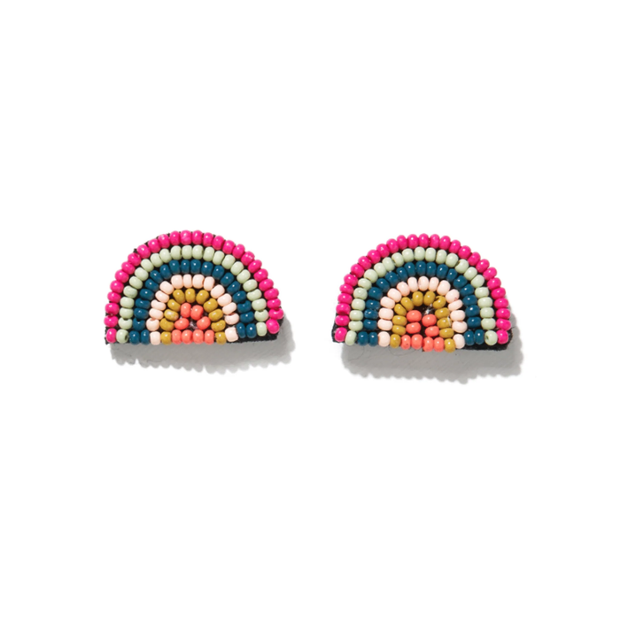 Pink Mint Peacock Citron Coral Rainbow Post Earrings