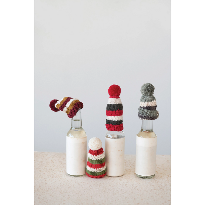 Cotton Knitted Hat Bottle Topper
