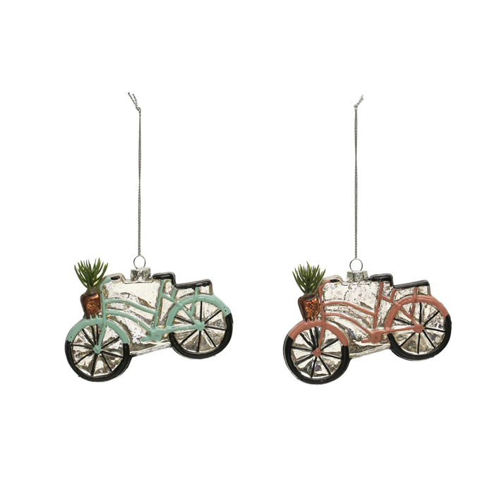 Glass Bicycle Ornament